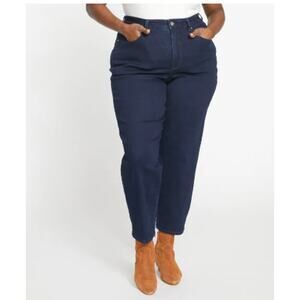 Universal Standard Dylan High Rise Tapered Jeans 29 Inch Size 10 dark indigo